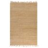 Handgewebter Teppich Jute  Natur