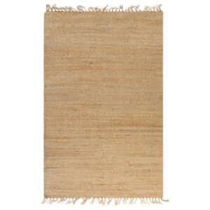 Handgewebter Teppich Jute  Natur