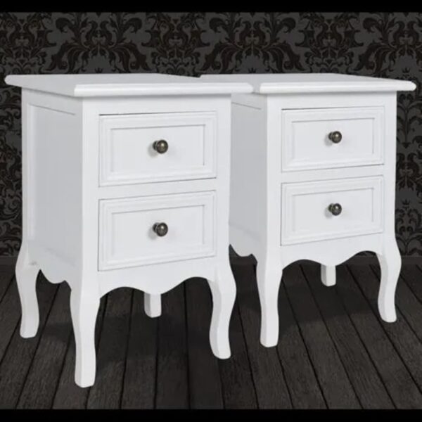 Nachtschränke 2 Stk. mit 2 Schubladen MDF - Image 7