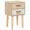 Nachttisch mit 2 Schubladen 30x25x49,5 cm Massivholz Kiefer