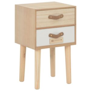 Nachttisch mit 2 Schubladen 30x25x49,5 cm Massivholz Kiefer