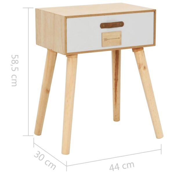 Nachttisch mit Schublade 44x30x58,5 cm Massivholz Kiefer - Image 7