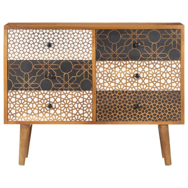 Sideboard mit Druckmustern 90×30×70 cm Massivholz Mango - Image 2
