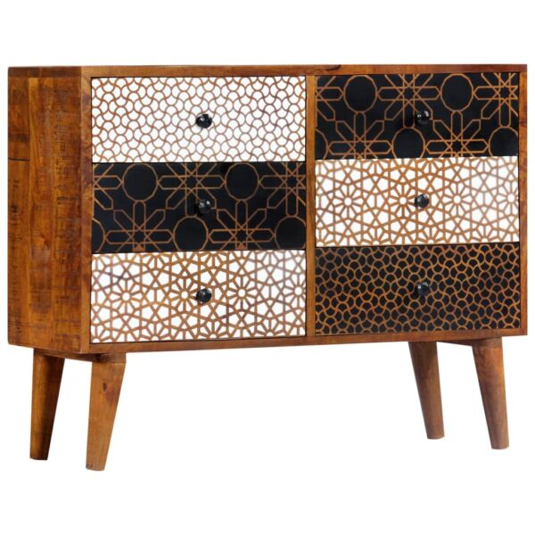 Sideboard mit Druckmustern 90×30×70 cm Massivholz Mango - Image 11