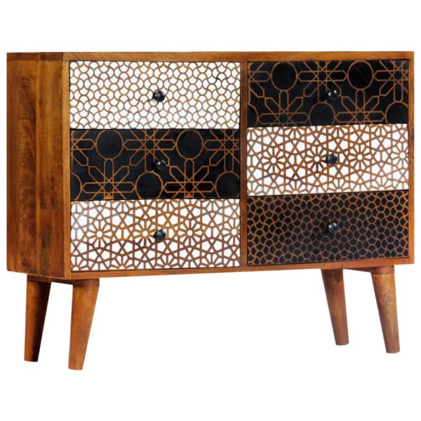 Sideboard mit Druckmustern 90×30×70 cm Massivholz Mango - Image 12