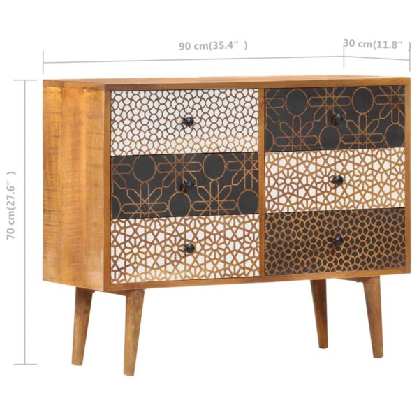 Sideboard mit Druckmustern 90×30×70 cm Massivholz Mango - Image 8