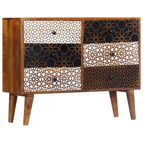 Sideboard mit Druckmustern 90×30×70 cm Massivholz Mango - Image 9