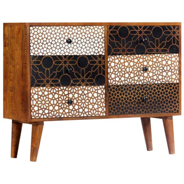 Sideboard mit Druckmustern 90×30×70 cm Massivholz Mango - Image 10