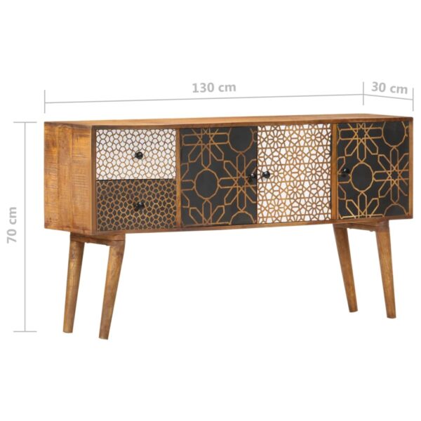 Sideboard mit Druckmustern 130x30x70 cm Massivholz Mango - Image 7