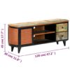 TV-Schrank 120x30x45 cm Altholz Massiv - Image 6