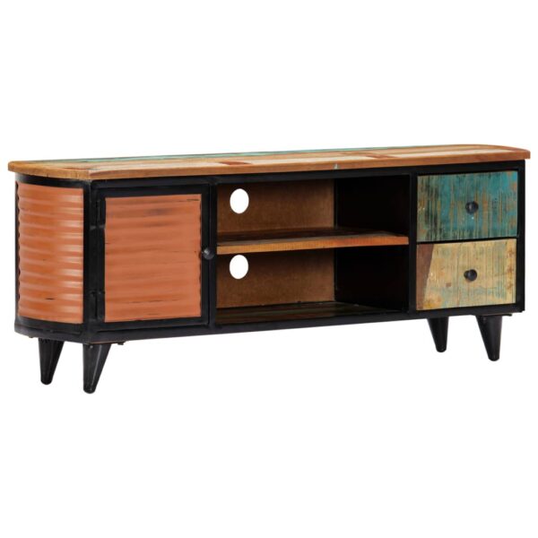 TV-Schrank 120x30x45 cm Altholz Massiv - Image 7