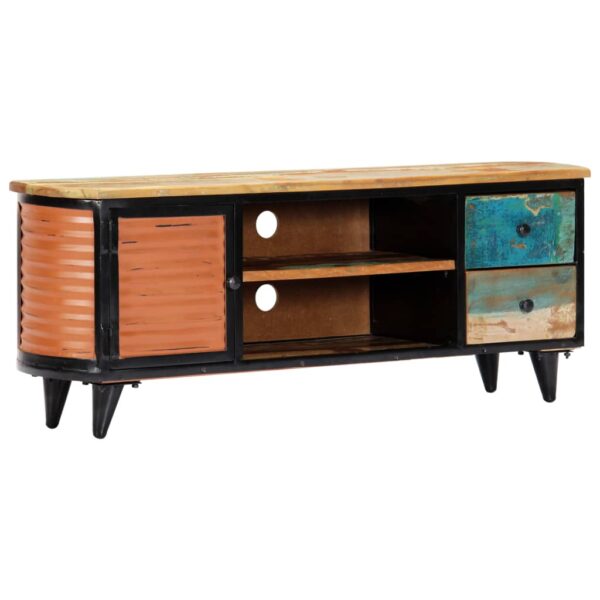 TV-Schrank 120x30x45 cm Altholz Massiv - Image 9