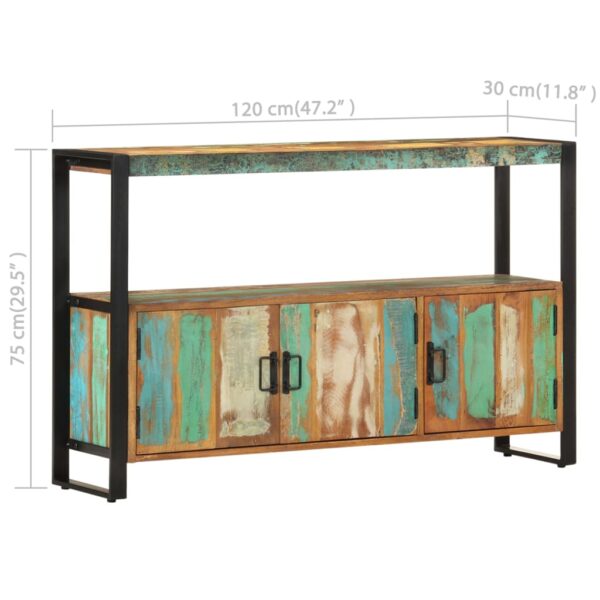 Sideboard 120x30x75 cm Altholz Massiv - Image 7