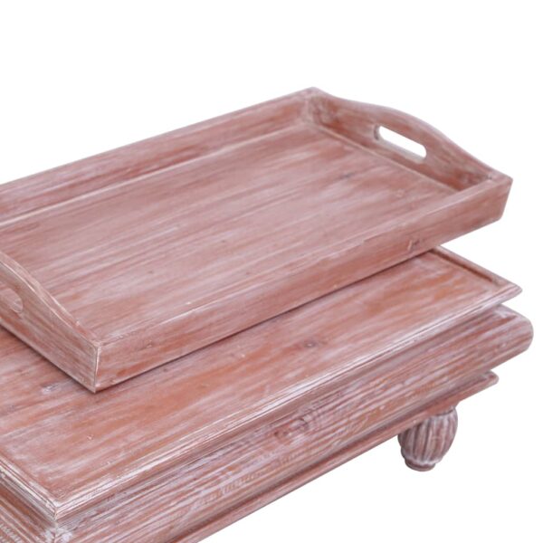 Couchtisch  90 x 50 x 40 cm Massivholz Mahagoni - Image 4