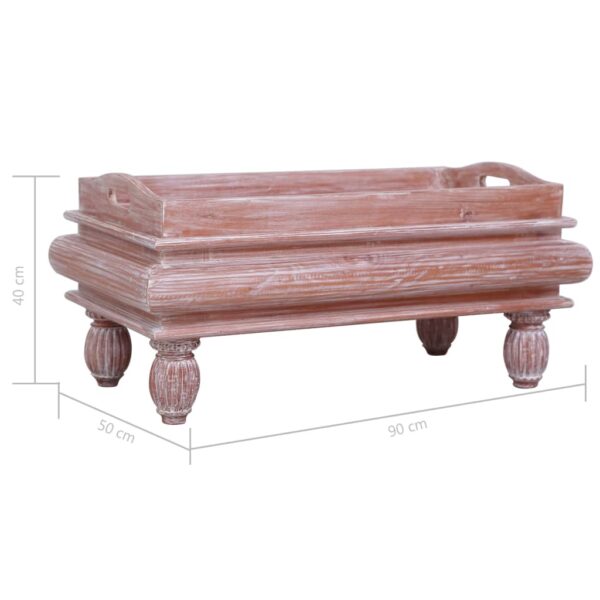 Couchtisch  90 x 50 x 40 cm Massivholz Mahagoni - Image 9