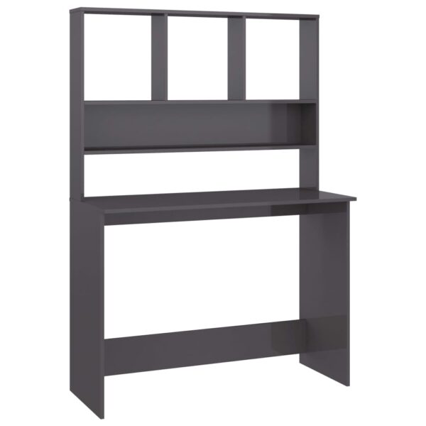 Schreibtisch mit Regalen Hochglanz- 110x45x157 cm - Image 2
