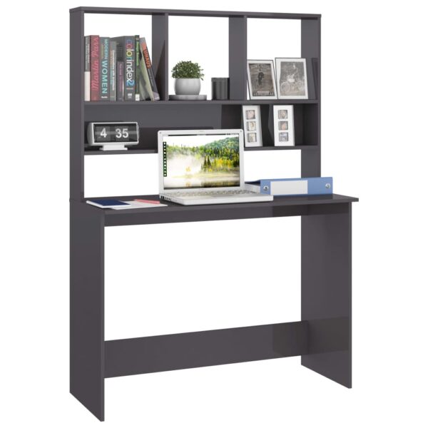 Schreibtisch mit Regalen Hochglanz- 110x45x157 cm - Image 3