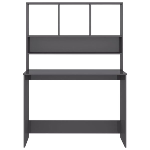 Schreibtisch mit Regalen Hochglanz- 110x45x157 cm - Image 4