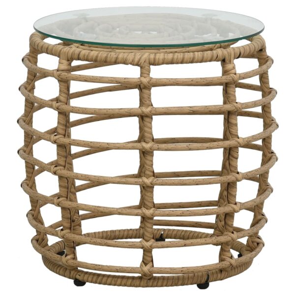 3-tlg. Bistro-Set Poly Rattan Eiche - Image 5