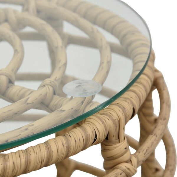 3-tlg. Bistro-Set Poly Rattan Eiche - Image 6