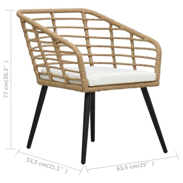 3-tlg. Bistro-Set Poly Rattan Eiche - Image 7