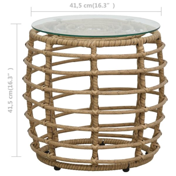 3-tlg. Bistro-Set Poly Rattan Eiche - Image 8