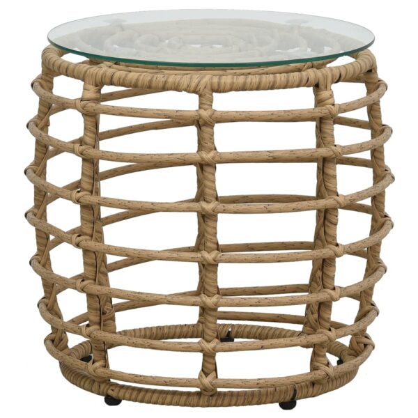 3-tlg. Bistro-Set Poly Rattan Eiche - Image 2