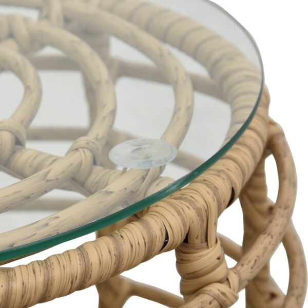 3-tlg. Bistro-Set Poly Rattan Eiche - Image 3