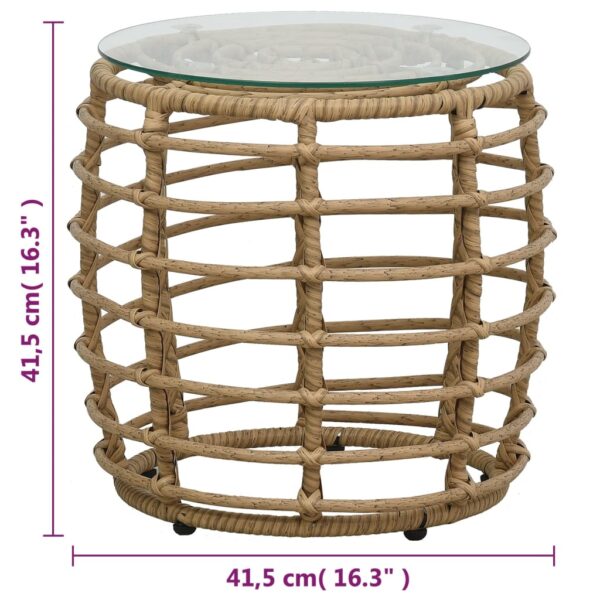 3-tlg. Bistro-Set Poly Rattan Eiche - Image 7
