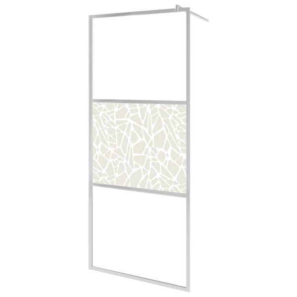 Duschwand für Begehbare Dusche ESG-Glas Steindesign 90x195 cm - Image 2