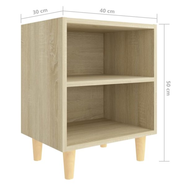 Nachttisch mit Massivholz-Beinen Sonoma-Eiche 40x30x50cm - Image 6