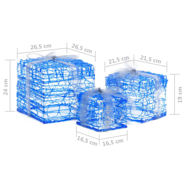 LED-Geschenkboxen 3 Stk. Weihnachtsdekoration Kaltweiß - Image 7