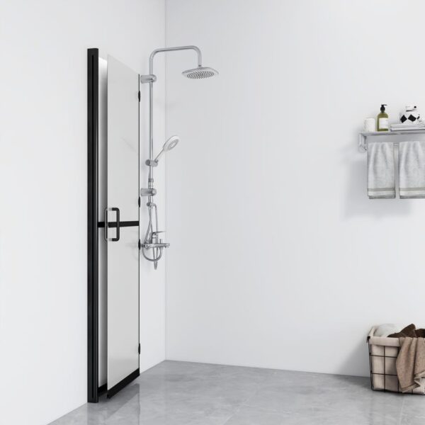 Faltbare begehbare Duschwand ESG-Glas mattiert 100x190 cm - Image 3