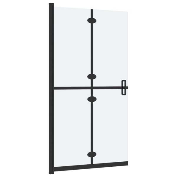 Faltbare begehbare Duschwand ESG-Glas mattiert 100x190 cm - Image 4