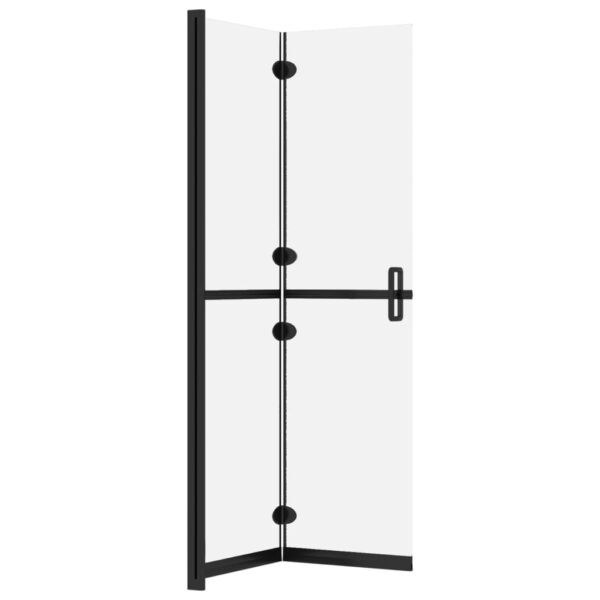 Faltbare begehbare Duschwand ESG-Glas mattiert 100x190 cm - Image 5