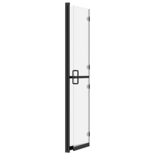 Faltbare begehbare Duschwand ESG-Glas mattiert 100x190 cm - Image 6