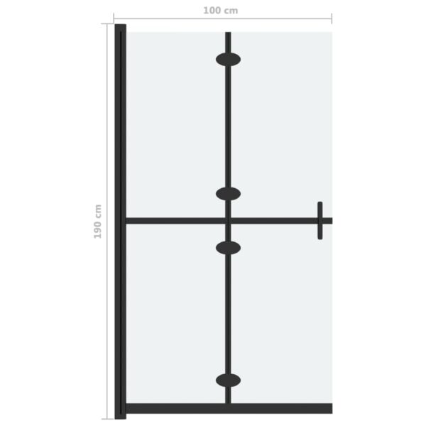 Faltbare begehbare Duschwand ESG-Glas mattiert 100x190 cm - Image 7