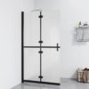Faltbare begehbare Duschwand ESG-Glas mattiert 100x190 cm