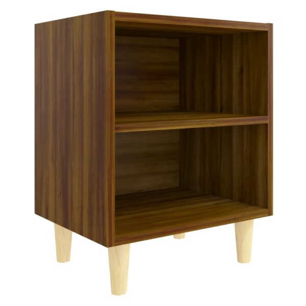 Nachttisch mit Massivholz-Beinen  Eichen-Optik 40x30x50 cm - Image 2