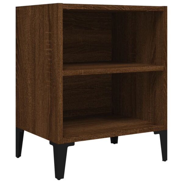 Nachttische 2 Stk. Metallbeine  Eichen-Optik 40x30x50 cm - Image 4