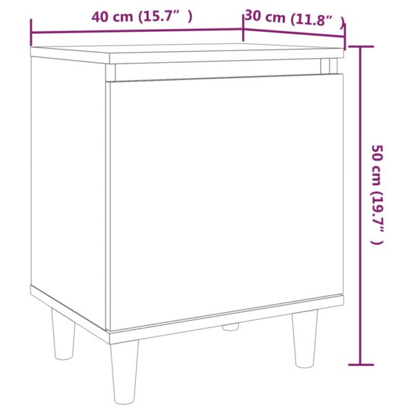 Nachttische 2 Stk. Massivholz-Beinen  Eiche 40x30x50cm - Image 9