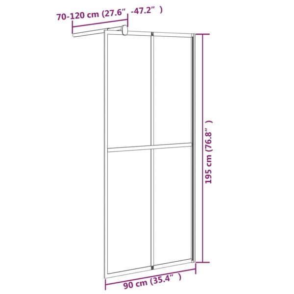 Duschwand für Walk-in Dusche 90x195 cm Dunkles Sicherheitsglas - Image 7