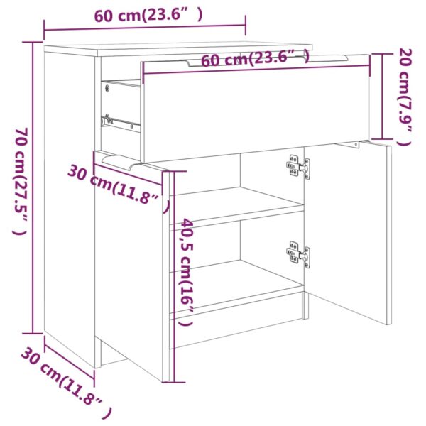 Sideboard Sonoma-Eiche 60x30x70 cm Holzwerkstoff - Image 8