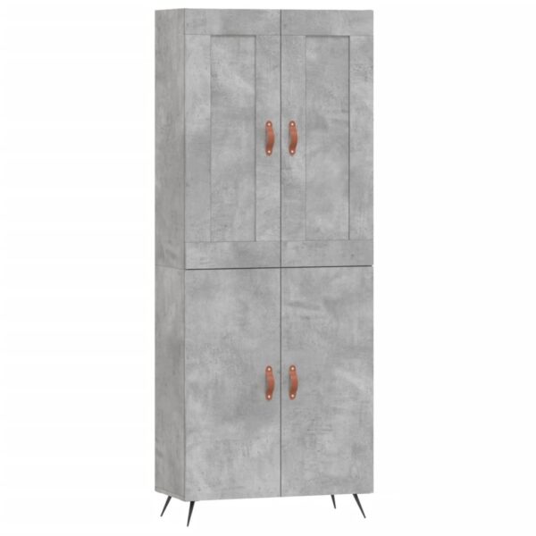 Highboard Betongrau 69,5x34x180 cm Holzwerkstoff - Image 2