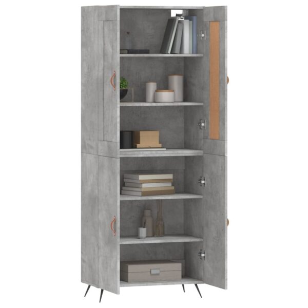 Highboard Betongrau 69,5x34x180 cm Holzwerkstoff - Image 3