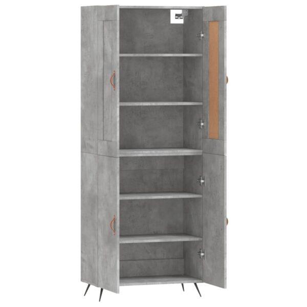 Highboard Betongrau 69,5x34x180 cm Holzwerkstoff - Image 4
