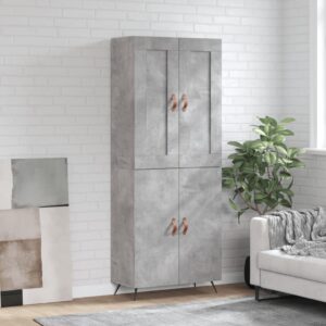 Highboard Betongrau 69,5x34x180 cm Holzwerkstoff