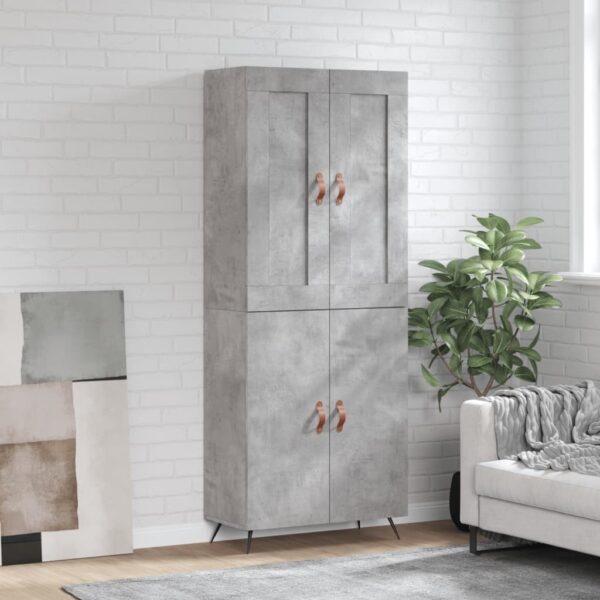 Highboard Betongrau 69,5x34x180 cm Holzwerkstoff