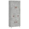 Highboard Betongrau 69,5x34x180 cm Holzwerkstoff - Image 2