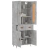 Highboard Betongrau 69,5x34x180 cm Holzwerkstoff - Image 3